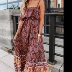 NWOT Free People Tangier Baby Doll Maxi Dress SZ M
